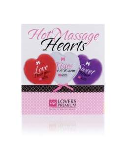 Sextoys, sexshop, loveshop, lingerie sexy : Accessoires Soirée Coquine : Lot de 3 Coeurs de Massage Chauffant