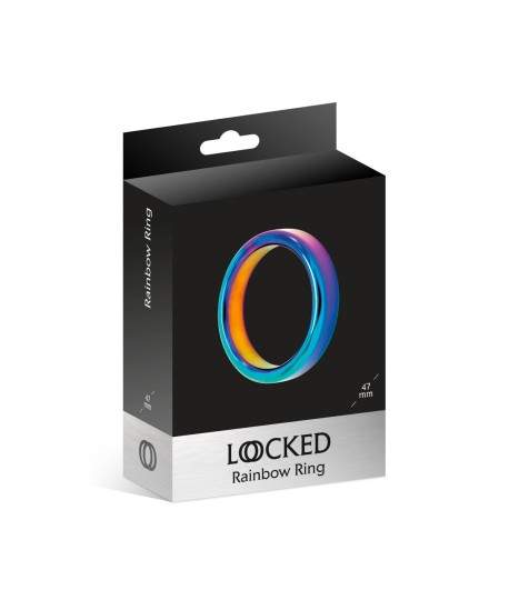 Sextoys, sexshop, loveshop, lingerie sexy : Anneaux Vibrants & Cockring : Locked- Anneau en acier Arc en ciel 44mm