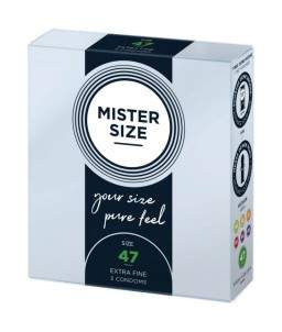 Sextoys, sexshop, loveshop, lingerie sexy : Préservatifs : Mister size- Préservatifs x3 T47