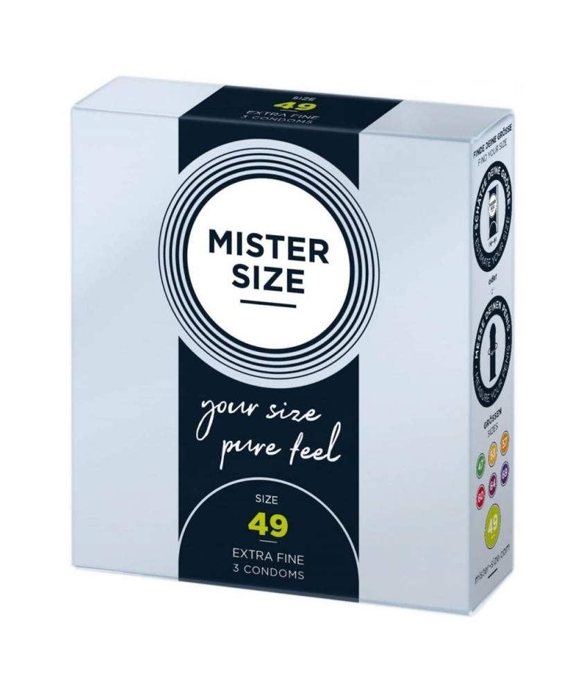 Sextoys, sexshop, loveshop, lingerie sexy : Préservatifs : Mister size- Préservatifs x3 T49