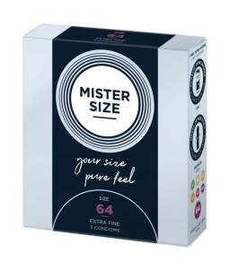 Sextoys, sexshop, loveshop, lingerie sexy : Préservatifs : Mister size- Préservatifs pur feel x3 T64