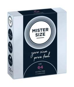 Sextoys, sexshop, loveshop, lingerie sexy : Préservatifs : Mister size- Préservatifs pur feel x3 T64