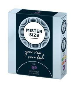 Sextoys, sexshop, loveshop, lingerie sexy : Préservatifs : Mister size- Préservatifs pur feel x3 T69