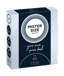 Sextoys, sexshop, loveshop, lingerie sexy : Préservatifs : Mister size- Préservatifs pur feel x3 T69