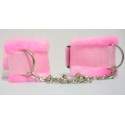 Sextoys, sexshop, loveshop, lingerie sexy : Menottes BDSM : 2 Contraintes Ajustable Chevilles ou Poignets en Fourrure Rose