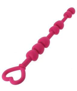 Sextoys, sexshop, loveshop, lingerie sexy : Godemichets et plugs anal : Stimulateur anal fuschia 100 % silicone - 21 cm