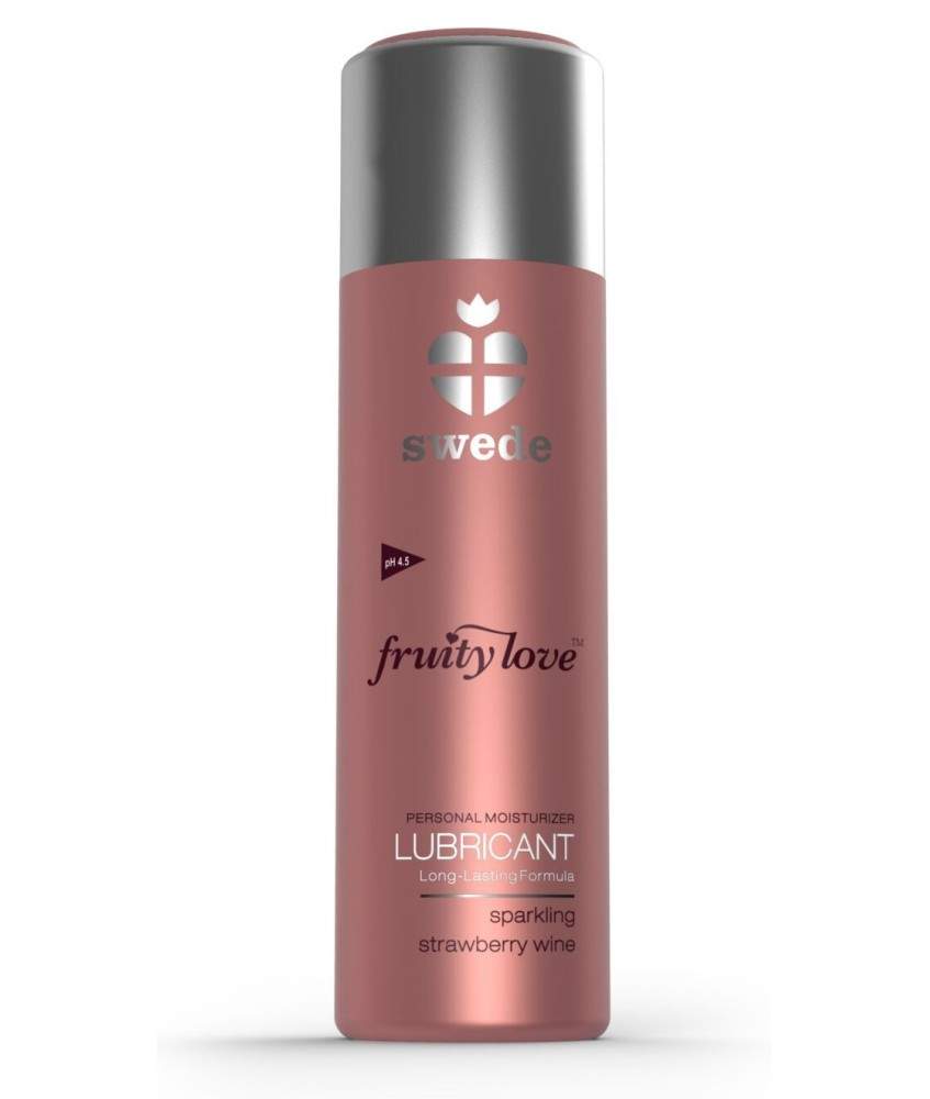 Sextoys, sexshop, loveshop, lingerie sexy : Lubrifiants : Lubrifiant Fruity Love Fraise Vin Pétillant - 50 ml