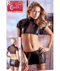 Sextoys, sexshop, loveshop, lingerie sexy : Clubwear / Tenues Sexy : Red Corner- Top et mini jupe M