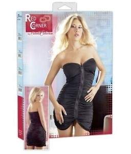 Sextoys, sexshop, loveshop, lingerie sexy : Clubwear / Tenues Sexy : Red Corner- Mini robe noir fermeture XS