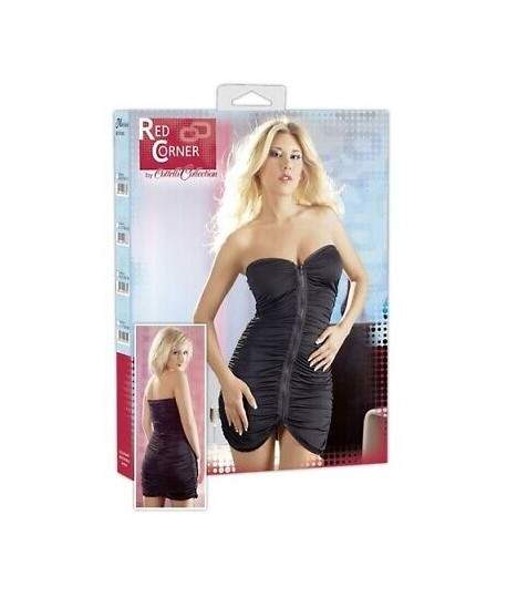 Sextoys, sexshop, loveshop, lingerie sexy : Clubwear / Tenues Sexy : Red Corner- Mini robe noir fermeture XS