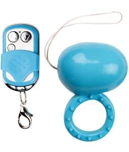 Sextoys, sexshop, loveshop, lingerie sexy : Vibro Point G : Cockring radiocommandé turquoise ou blanc - 10 vitesses