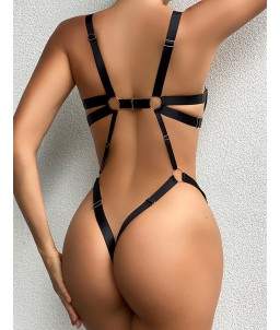 Sextoys, sexshop, loveshop, lingerie sexy : Bodys & Teddys : Body harnais réglable noir S/M