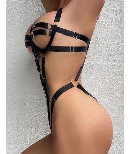 Sextoys, sexshop, loveshop, lingerie sexy : Bodys & Teddys : Body harnais réglable noir S/M