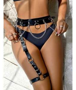 Sextoys, sexshop, loveshop, lingerie sexy : Harnais bdsm : Harnais Chainettes noir sexy TU