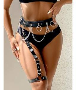 Sextoys, sexshop, loveshop, lingerie sexy : Harnais bdsm : Harnais Chainettes noir sexy TU