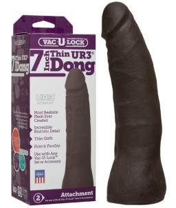 Sextoys, sexshop, loveshop, lingerie sexy : Gode Ceinture : Gode Black Vac-U-Lock Thin Dong en UR3
