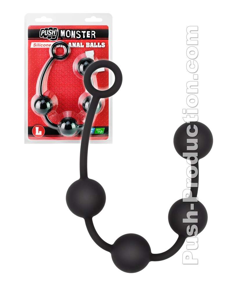 Sextoys, sexshop, loveshop, lingerie sexy : Chapelet anal : Push Monster Toys- Chapelet anal silicones L