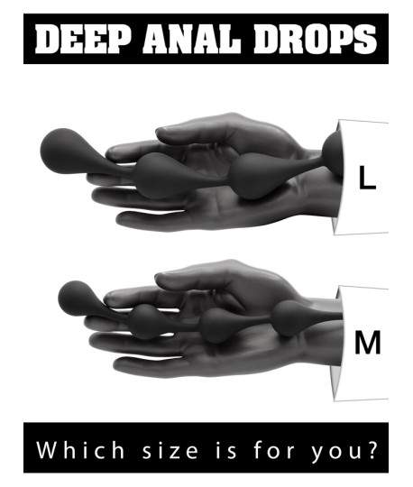 Sextoys, sexshop, loveshop, lingerie sexy : Chapelet anal : Push Monster Toys- Chapelet anal en forme de gouttes M