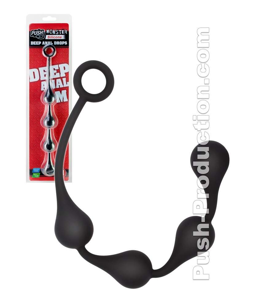 Sextoys, sexshop, loveshop, lingerie sexy : Chapelet anal : Push Monster Toys- Chapelet anal en forme de gouttes M