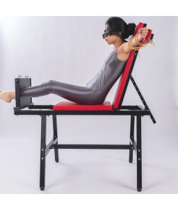 Sextoys, sexshop, loveshop, lingerie sexy : Loveroom - Mobilier BDSM : Chaise de contraintes rouge - Loveroom - Mobilier BDSM