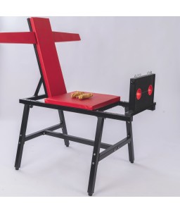 Sextoys, sexshop, loveshop, lingerie sexy : Loveroom - Mobilier BDSM : Chaise de contraintes rouge - Loveroom - Mobilier BDSM