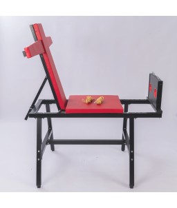 Sextoys, sexshop, loveshop, lingerie sexy : Loveroom - Mobilier BDSM : Chaise de contraintes rouge - Loveroom - Mobilier BDSM