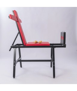 Sextoys, sexshop, loveshop, lingerie sexy : Loveroom - Mobilier BDSM : Chaise de contraintes rouge - Loveroom - Mobilier BDSM