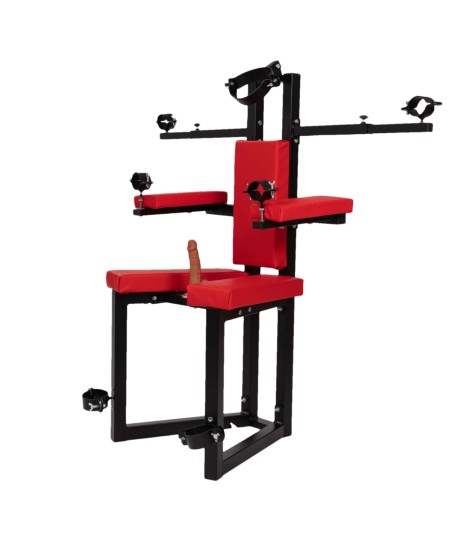 Sextoys, sexshop, loveshop, lingerie sexy : Loveroom - Mobilier BDSM : Chaise de contraintes rouge 2 - Loveroom - Mobilier BDSM