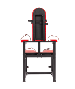 Sextoys, sexshop, loveshop, lingerie sexy : Loveroom - Mobilier BDSM : Chaise de contraintes rouge - Loveroom - Mobilier BDSM