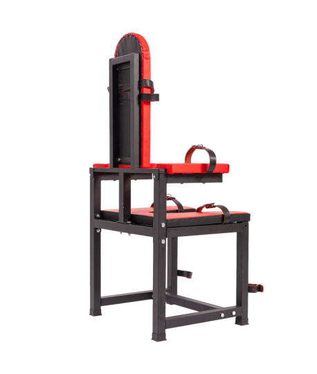 Sextoys, sexshop, loveshop, lingerie sexy : Loveroom - Mobilier BDSM : Chaise de contraintes rouge - Loveroom - Mobilier BDSM