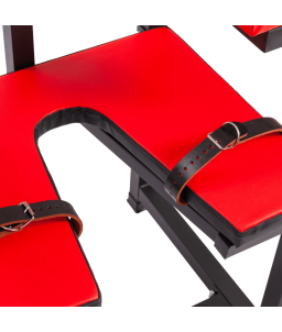 Sextoys, sexshop, loveshop, lingerie sexy : Loveroom - Mobilier BDSM : Chaise de contraintes rouge - Loveroom - Mobilier BDSM