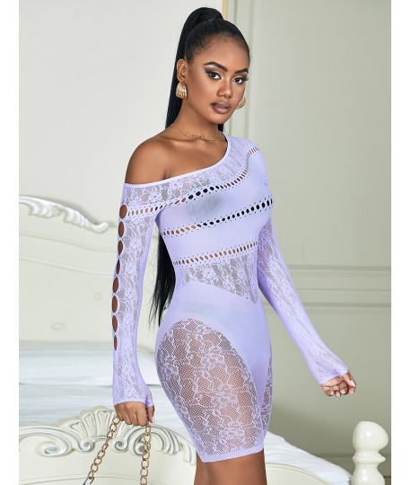 Sextoys, sexshop, loveshop, lingerie sexy : Lingerie sexy grande taille : Combinaison resille courte violette XL