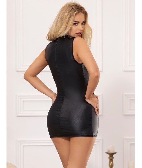 Sextoys, sexshop, loveshop, lingerie sexy : Robes sexy : Robe sexy simili cuir et dentelle