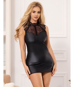 Sextoys, sexshop, loveshop, lingerie sexy : Robes sexy : Robe sexy simili cuir et dentelle