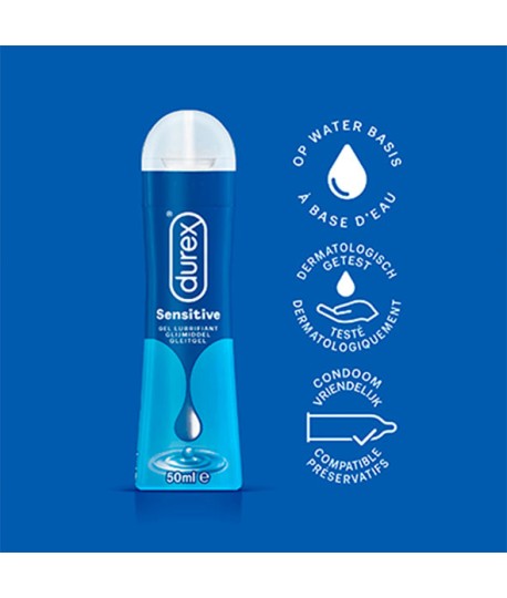 Sextoys, sexshop, loveshop, lingerie sexy : Lubrifiant à base d'eau : Lubrifiant Durex Play Sensitive