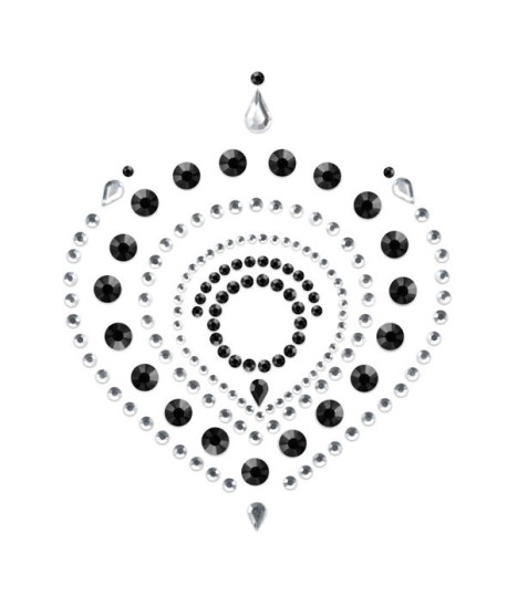 Sextoys, sexshop, loveshop, lingerie sexy : Nippies Cache Seins : Cache Tétons et Pubis Flamboyant Noir/Argent
