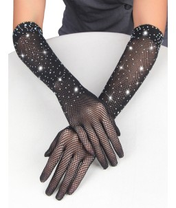 Sextoys, sexshop, loveshop, lingerie sexy : gants sexy : Sexy Gant résille et strass S/M