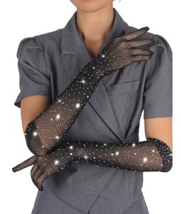 Sextoys, sexshop, loveshop, lingerie sexy : gants sexy : Sexy Gant résille et strass S/M