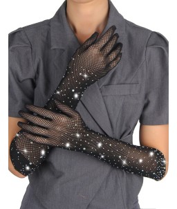 Sextoys, sexshop, loveshop, lingerie sexy : gants sexy : Sexy Gant résille et strass S/M