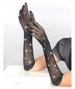 Sextoys, sexshop, loveshop, lingerie sexy : gants sexy : Sexy Gant résille et strass S/M