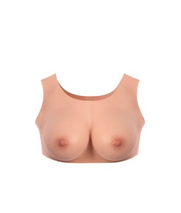 Sextoys, sexshop, loveshop, lingerie sexy : Faux seins et pushup silicone : Starbust- Buste poitrine peau clair col rond S