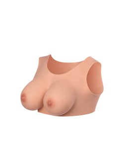 Sextoys, sexshop, loveshop, lingerie sexy : Faux seins et pushup silicone : Starbust- Buste poitrine peau clair col rond S