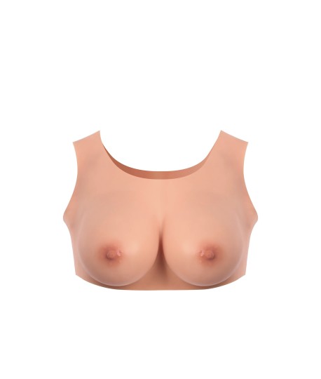 Sextoys, sexshop, loveshop, lingerie sexy : Faux seins et pushup silicone : Starbust- Buste poitrine peau clair col rond L