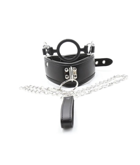 Sextoys, sexshop, loveshop, lingerie sexy : Colliers BDSM : Baillon Collier Avec Trou et Laisse