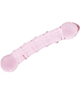 Sextoys, sexshop, loveshop, lingerie sexy : Gode en Verre : Godemichet En Verre Nervures Rose