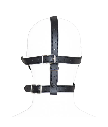 Sextoys, sexshop, loveshop, lingerie sexy : Baillons : Cagoule Baillon Boule Harnais Cuir avec bandeau