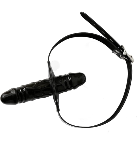 Sextoys, sexshop, loveshop, lingerie sexy : Baillons : Baillon Gode Penis - Baillons S.M. Godemichet Double Noir