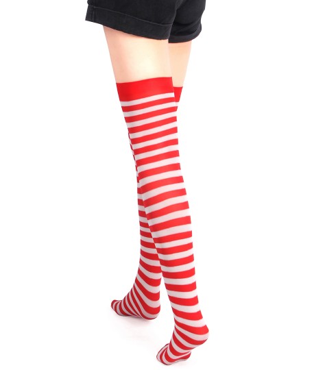 Sextoys, sexshop, loveshop, lingerie sexy : Bas & Collants : Sexy Bas Rayé Blanc & Rouge