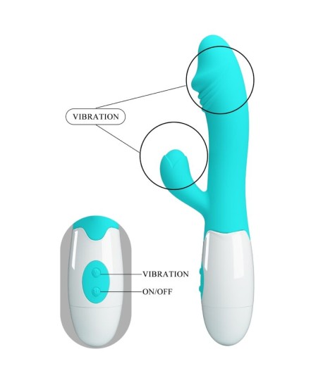 Sextoys, sexshop, loveshop, lingerie sexy : Vibro Rabbit : Vibromasseur Pretty Love Snappy Turquoise