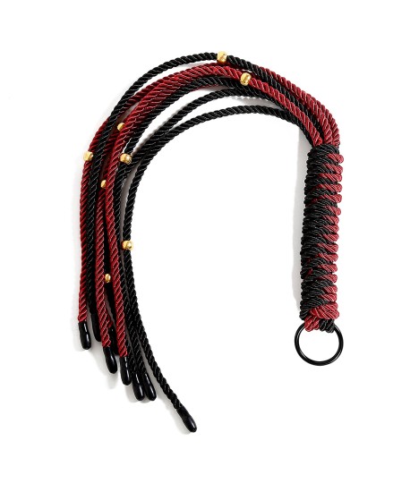 Sextoys, sexshop, loveshop, lingerie sexy : Tapettes et Fouets : Fouet noir et rouge perlé